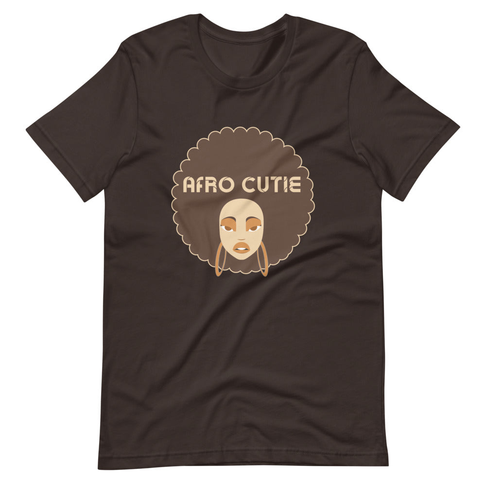 Afro Cutie Text Short-Sleeve Unisex T-Shirt